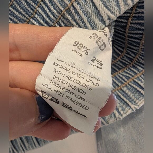 Smoke Rise Cropped Denim Jean Short Bungee Jacket Stretch Blue Size L Streetwear - Picture 6 of 11